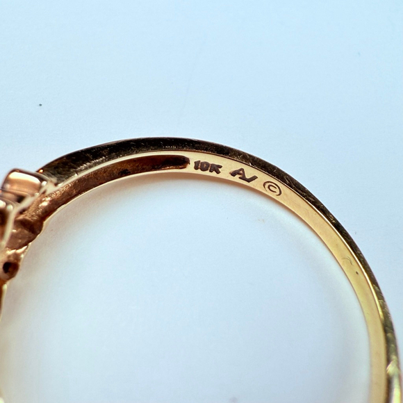 Estate Alwand Vahan 10K Solid Yellow Gold .50 CT Opal & Diamond Vintage Ring - Picture 4 of 11